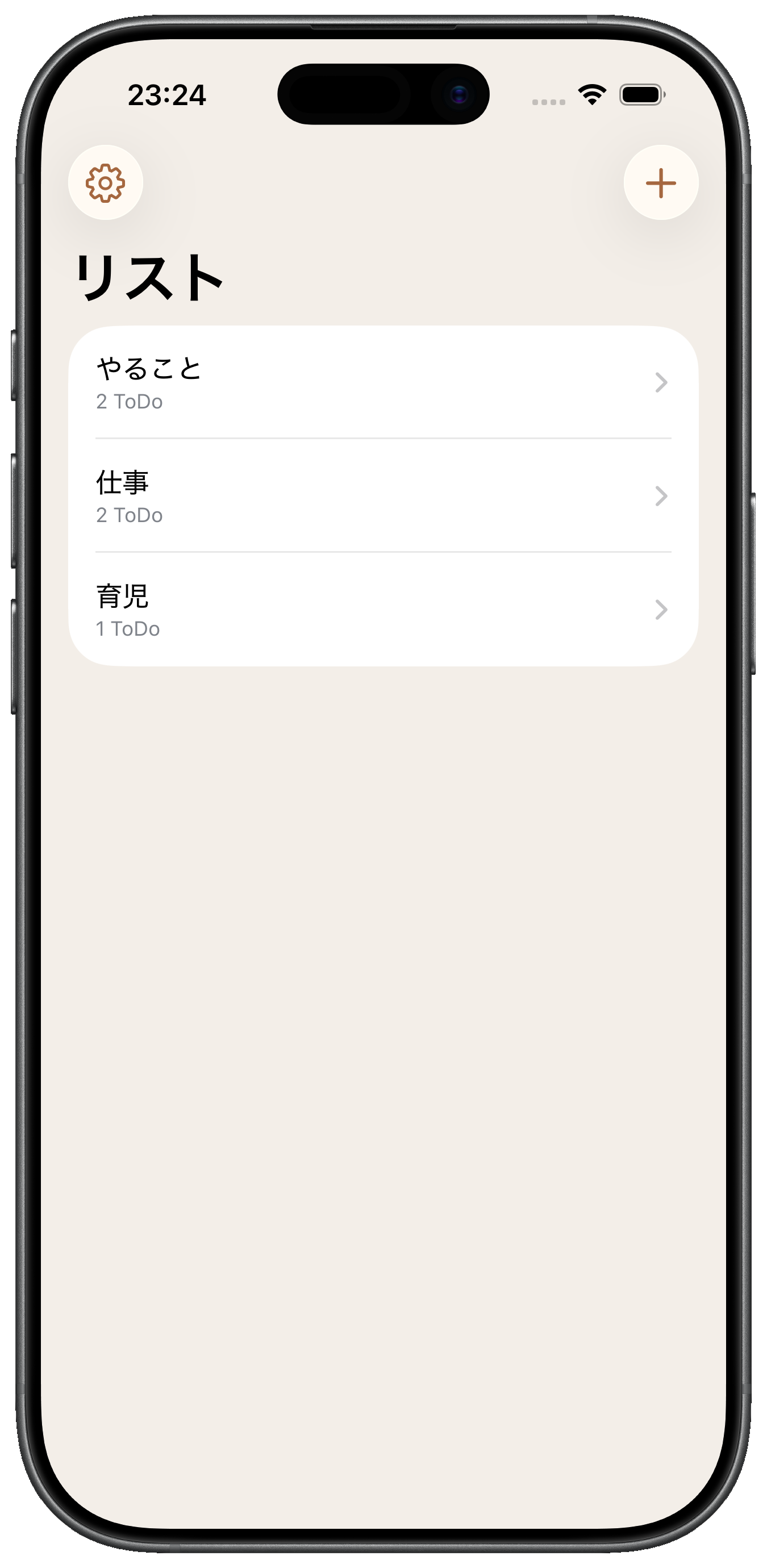 リストごとにタスクを整理